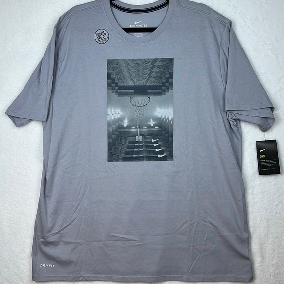 Nike Men’s Short Sleeve T-shirt Cotton Gray XXL NWT - Picture 1 of 10